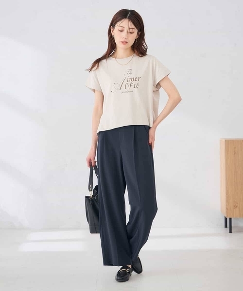 a.v.v(アーヴェヴェ)の「【UVカット/接触冷感】フォルムロゴTシャツ(Tシャツ/カットソー・レディース・グレー系その他/ブルー・39)」の19枚目の写真