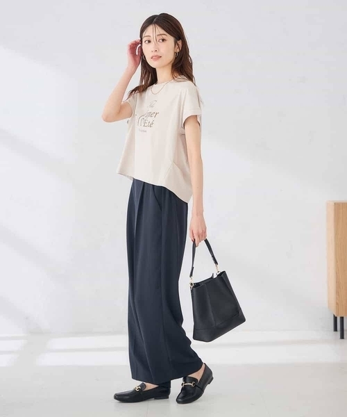 a.v.v(アーヴェヴェ)の「【UVカット/接触冷感】フォルムロゴTシャツ(Tシャツ/カットソー・レディース・グレー系その他/ブルー・39)」の21枚目の写真