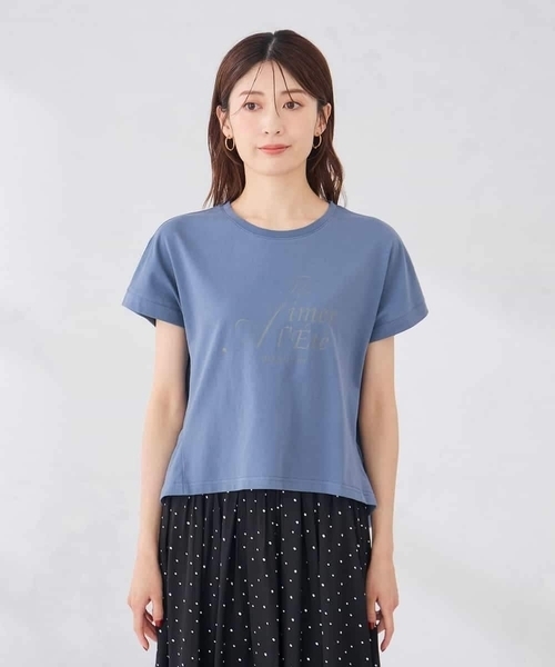 a.v.v(アーヴェヴェ)の「【UVカット/接触冷感】フォルムロゴTシャツ(Tシャツ/カットソー・レディース・グレー系その他/ブルー・39)」の22枚目の写真