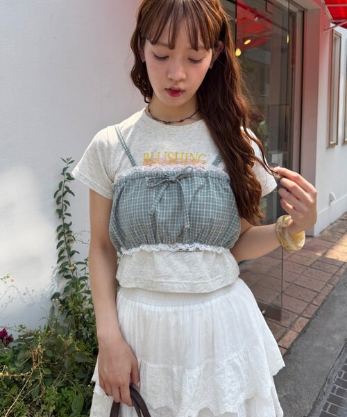 w closet(ダブルクローゼット)の「チェックビスチェ(キャミソール・レディース・ブラウン/レッド/ブルー/グリーン・FREE)」の19枚目の写真