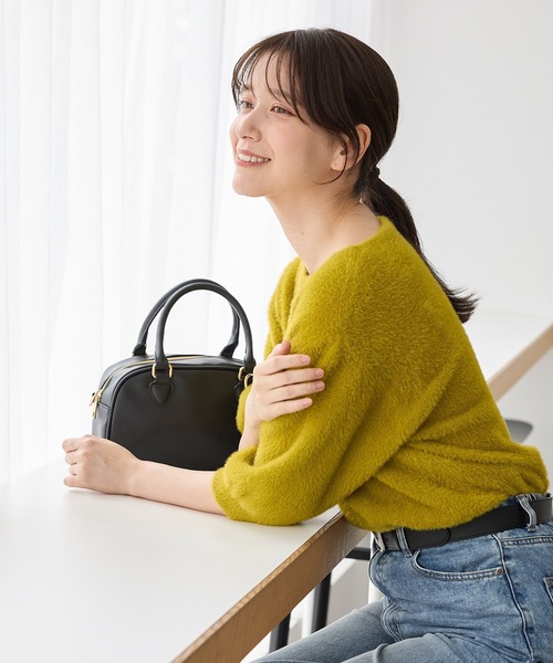 Honeys（ハニーズ）の「半袖シャギーニット（ニット/セーター・レディース・ブラウン/アイボリー/グレー/オリーブ/ピンク系・L/M）」の16枚目の写真