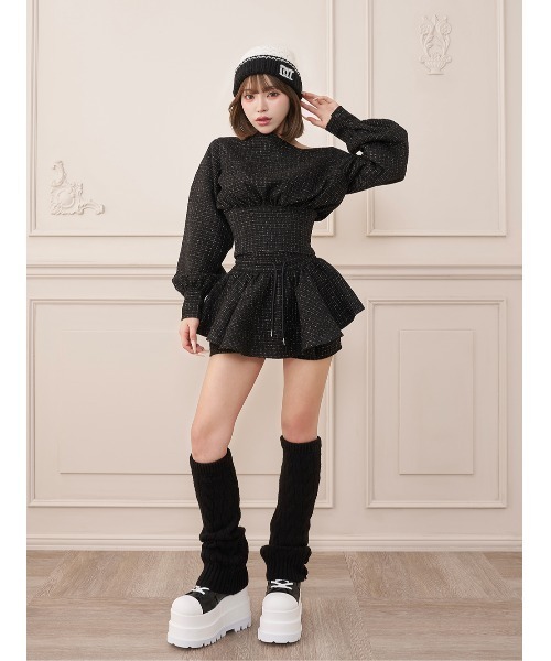 Darich(ダーリッチ)の「DDロゴフェミニンツイードセットアップ(セットアップ・レディース・ピンクベージュ/ブラック/アイボリー・FREE)」の9枚目の写真