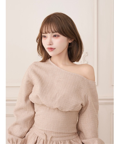Darich(ダーリッチ)の「DDロゴフェミニンツイードセットアップ(セットアップ・レディース・ピンクベージュ/ブラック/アイボリー・FREE)」の12枚目の写真
