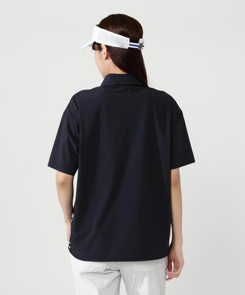 PEARLY GATES(パーリーゲイツ)の「【PEARLY GATES】ナイロンアクティブストレッチ×KAZEメッシュ半袖ポロシャツ(ポロシャツ・レディース・ネイビー・SMALL)」の7枚目の写真