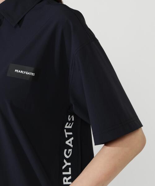 PEARLY GATES(パーリーゲイツ)の「【PEARLY GATES】ナイロンアクティブストレッチ×KAZEメッシュ半袖ポロシャツ(ポロシャツ・レディース・ネイビー・SMALL)」の9枚目の写真