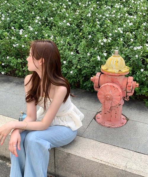 Girly Doll（ガーリードール）の「ペプラムギャザーチューブトップ（チューブトップ・レディース・ベージュ/ブラック/チェック・FREE）」の19枚目の写真