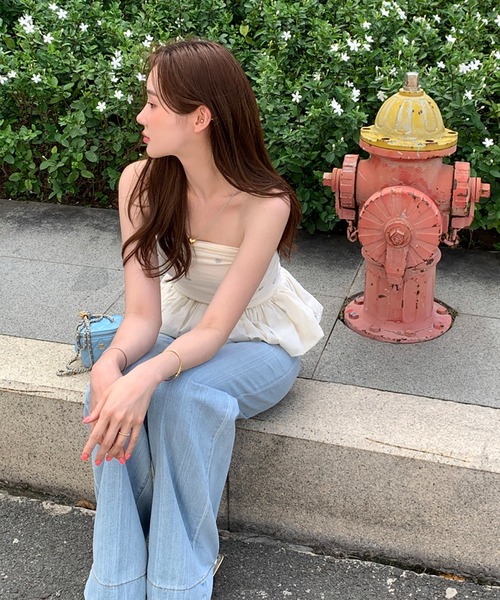 Girly Doll（ガーリードール）の「ペプラムギャザーチューブトップ（チューブトップ・レディース・ベージュ/ブラック/チェック・FREE）」の20枚目の写真