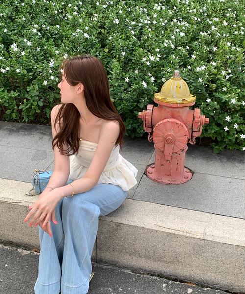 Girly Doll（ガーリードール）の「ペプラムギャザーチューブトップ（チューブトップ・レディース・ベージュ/ブラック/チェック・FREE）」の21枚目の写真