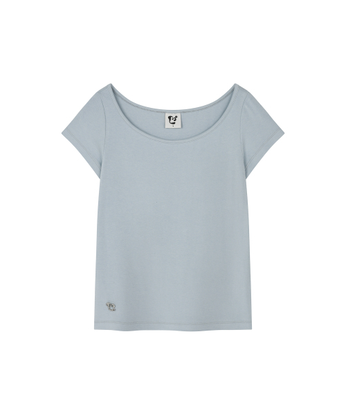 LMR(エルエムアール)の「ツーウェイレースシャーリングレイヤード半袖Tシャツ スカイブルー / ホワイト(Tシャツ/カットソー・レディース・スカイブルー・FREE)」の10枚目の写真