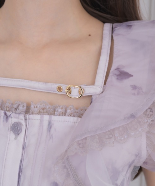 couture BY ROJITA（クチュールバイロジータ）の「クロスベルトフリルショルダーブラウス（シャツ/ブラウス・レディース・パープル/ホワイト/マルチ・FREE）」の14枚目の写真