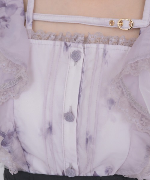 couture BY ROJITA（クチュールバイロジータ）の「クロスベルトフリルショルダーブラウス（シャツ/ブラウス・レディース・パープル/ホワイト/マルチ・FREE）」の15枚目の写真
