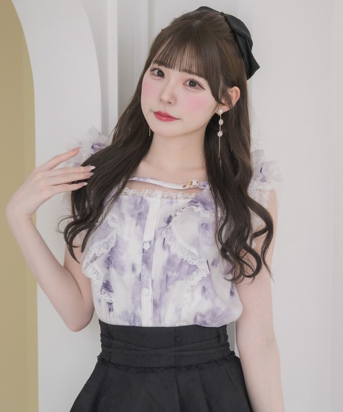 couture BY ROJITA（クチュールバイロジータ）の「クロスベルトフリルショルダーブラウス（シャツ/ブラウス・レディース・パープル/ホワイト/マルチ・FREE）」の11枚目の写真