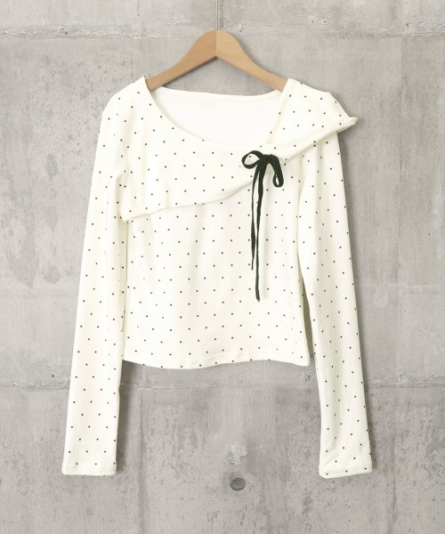 Miniministore(ミニミニストア)の「カットソー ドット柄 長袖トップス 春秋(Tシャツ/カットソー・レディース・アイボリー・FREE)」の11枚目の写真