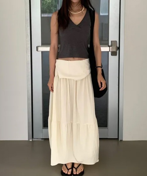 LOENNE(ロエヌ)の「Lace Trim Sleeveless Top / レーストリムノースリーブトップス(Tシャツ/カットソー・レディース・アイボリー/ブラック/チャコールグレー・FREE)」の7枚目の写真