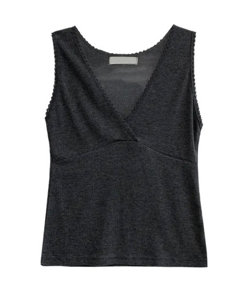 LOENNE(ロエヌ)の「Lace Trim Sleeveless Top / レーストリムノースリーブトップス(Tシャツ/カットソー・レディース・アイボリー/ブラック/チャコールグレー・FREE)」の19枚目の写真