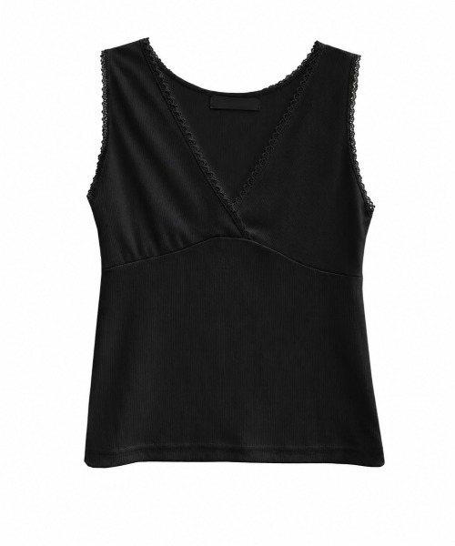 LOENNE(ロエヌ)の「Lace Trim Sleeveless Top / レーストリムノースリーブトップス(Tシャツ/カットソー・レディース・アイボリー/ブラック/チャコールグレー・FREE)」の21枚目の写真