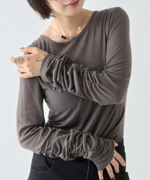 goocy | 袖シャーリングトップス(Tシャツ/カットソー)