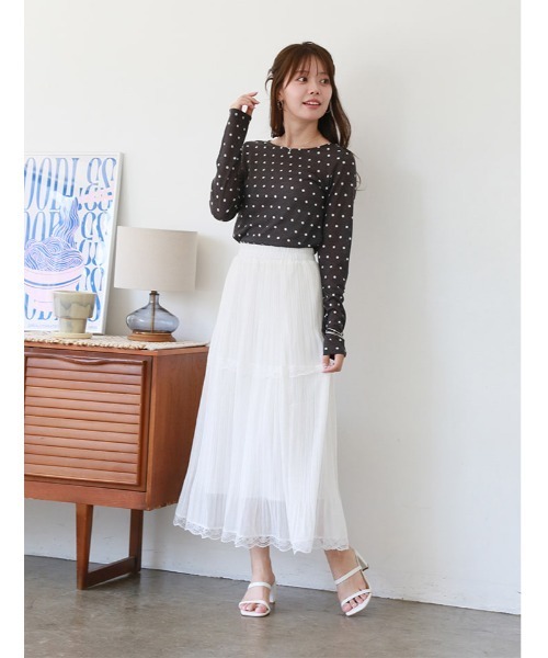 fifth(フィフス)の「シアードットクルーネックロンT(Tシャツ/カットソー・レディース・グレー/ブラック・M)」の4枚目の写真