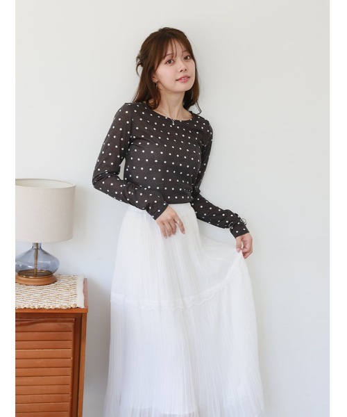 fifth(フィフス)の「シアードットクルーネックロンT(Tシャツ/カットソー・レディース・グレー/ブラック・M)」の8枚目の写真