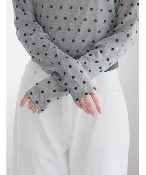 fifth(フィフス)の「シアードットクルーネックロンT(Tシャツ/カットソー・レディース・グレー/ブラック・M)」の16枚目の写真