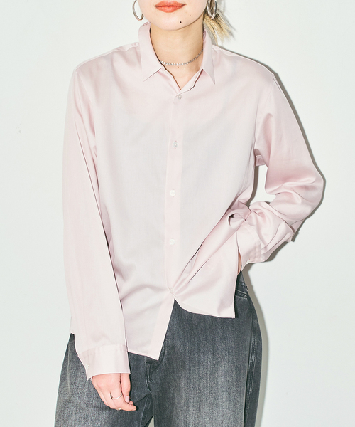 CITYSHOP(シティーショップ)の「SHINE COLOR シャツ(シャツ/ブラウス・レディース・ホワイト/ピンク/ブルー系その他・FREE)」の3枚目の写真
