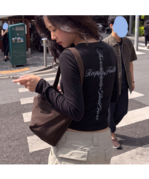 [ユニセックス]レターシムクロス ヘンリーネック ロングスリーブ Tシャツ_3カラー