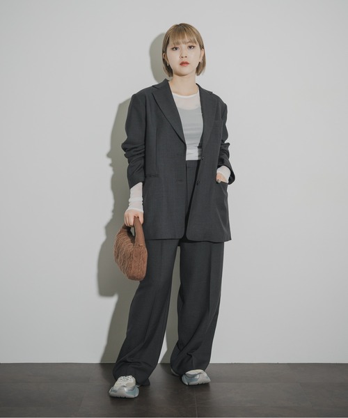 THE GOODLAND MARKET（ザグッドランドマーケット）の「cwtch　2TUCK WOOL SLACKS（その他パンツ・レディース・グレー/チャコールグレー・1/2）」の7枚目の写真