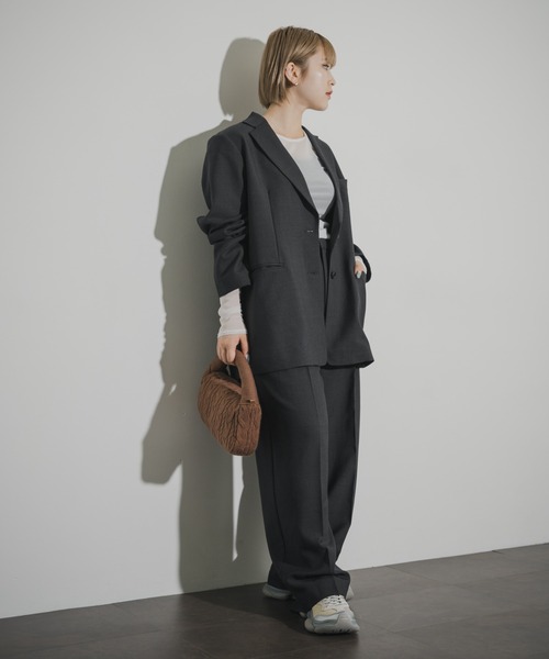 THE GOODLAND MARKET（ザグッドランドマーケット）の「cwtch　2TUCK WOOL SLACKS（その他パンツ・レディース・グレー/チャコールグレー・1/2）」の8枚目の写真