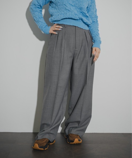THE GOODLAND MARKET（ザグッドランドマーケット）の「cwtch　2TUCK WOOL SLACKS（その他パンツ・レディース・グレー/チャコールグレー・1/2）」の10枚目の写真