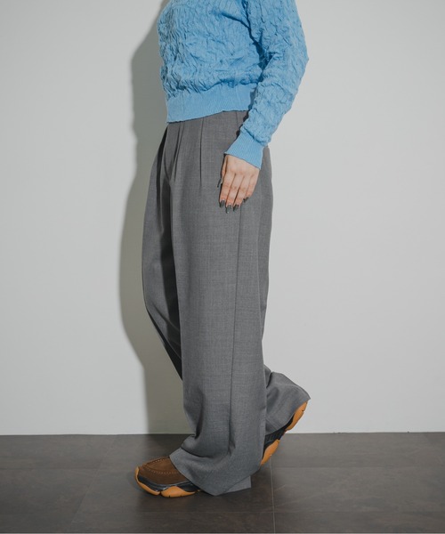 THE GOODLAND MARKET（ザグッドランドマーケット）の「cwtch　2TUCK WOOL SLACKS（その他パンツ・レディース・グレー/チャコールグレー・1/2）」の11枚目の写真