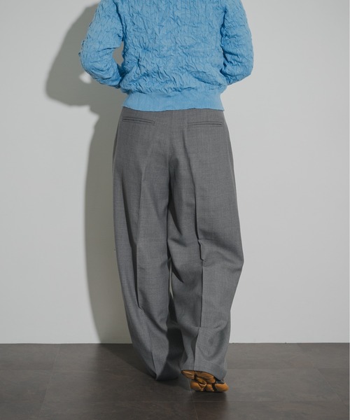 THE GOODLAND MARKET（ザグッドランドマーケット）の「cwtch　2TUCK WOOL SLACKS（その他パンツ・レディース・グレー/チャコールグレー・1/2）」の12枚目の写真