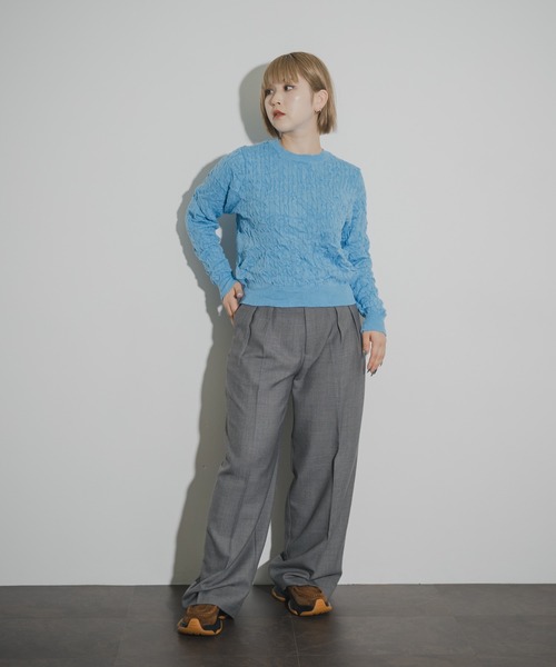 THE GOODLAND MARKET（ザグッドランドマーケット）の「cwtch　2TUCK WOOL SLACKS（その他パンツ・レディース・グレー/チャコールグレー・1/2）」の14枚目の写真