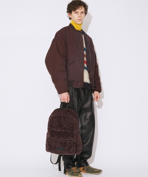 beautiful people(ビューティフルピープル)の「pertex & boa reversible backpack(バックパック/リュック・レディース・ボルドー/ブラック・FREE)」の8枚目の写真