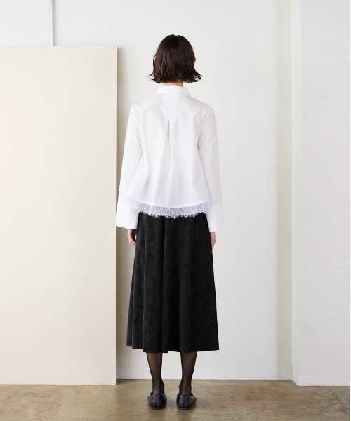Marilyn Moon(マリリンムーン)の「pearl hem lace flare shirt(シャツ/ブラウス・レディース・ブラック/ホワイト/アイボリー・FREE)」の12枚目の写真
