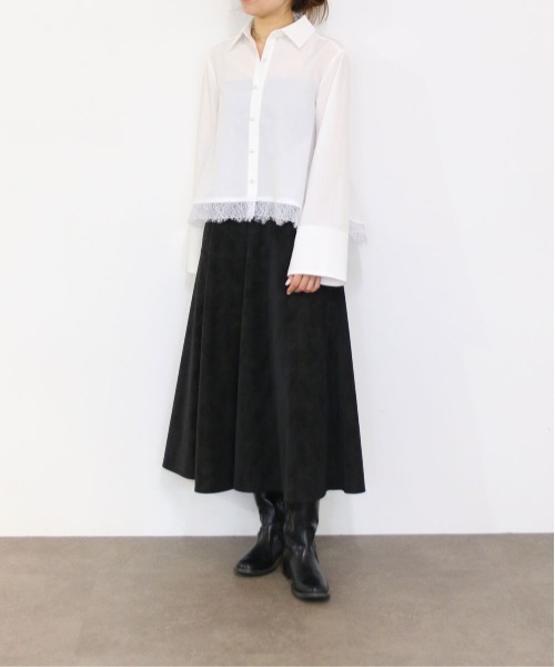 Marilyn Moon(マリリンムーン)の「pearl hem lace flare shirt(シャツ/ブラウス・レディース・ブラック/ホワイト/アイボリー・FREE)」の14枚目の写真