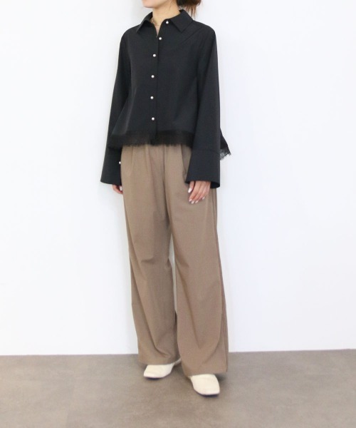 Marilyn Moon(マリリンムーン)の「pearl hem lace flare shirt(シャツ/ブラウス・レディース・ブラック/ホワイト/アイボリー・FREE)」の19枚目の写真