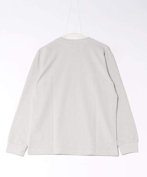 TAKA-Q(タカキュー)の「*Tシャツ メンズ 長袖 スロープネック 綿混 リンクス ジャガード(Tシャツ/カットソー・メンズ・ライトグレー/ネイビー・LARGE/MEDIUM/X-LARGE/S)」の3枚目の写真
