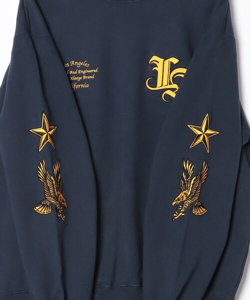 XLARGE(エクストララージ)の「VARSITY CREWNECK SWEATSHIRT(スウェット・メンズ・ネイビー/アッシュ/ブラック・S/M/L/XL)」の9枚目の写真