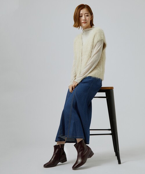 grove（グローブ）の「【人間工学】晴雨兼用ウォームストレッチブーツ（ブーツ・レディース・ブラック/ダークブラウン・L/M/S）」の11枚目の写真