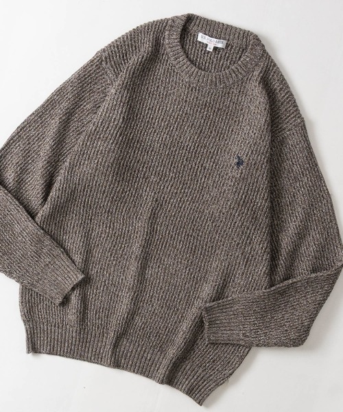 JOHN'S CLOSET(ジョンズクローゼット)の「【18】〔U.S.POLO ASSN/ユーエスポロアッスン〕メランジニット クルーネックニット ユニセックス/メンズ/レディース(ニット/セーター・メンズ・ブラック/ネイビー/ブラウン/ブルー/アイボリー/ワインレッド・MEDIUM/LARGE)」の3枚目の写真