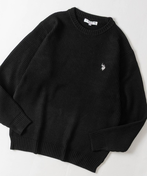 JOHN'S CLOSET(ジョンズクローゼット)の「【18】〔U.S.POLO ASSN/ユーエスポロアッスン〕メランジニット クルーネックニット ユニセックス/メンズ/レディース(ニット/セーター・メンズ・ブラック/ネイビー/ブラウン/ブルー/アイボリー/ワインレッド・MEDIUM/LARGE)」の2枚目の写真