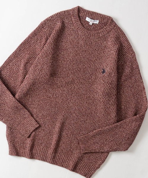 JOHN'S CLOSET(ジョンズクローゼット)の「【18】〔U.S.POLO ASSN/ユーエスポロアッスン〕メランジニット クルーネックニット ユニセックス/メンズ/レディース(ニット/セーター・メンズ・ブラック/ネイビー/ブラウン/ブルー/アイボリー/ワインレッド・MEDIUM/LARGE)」の6枚目の写真