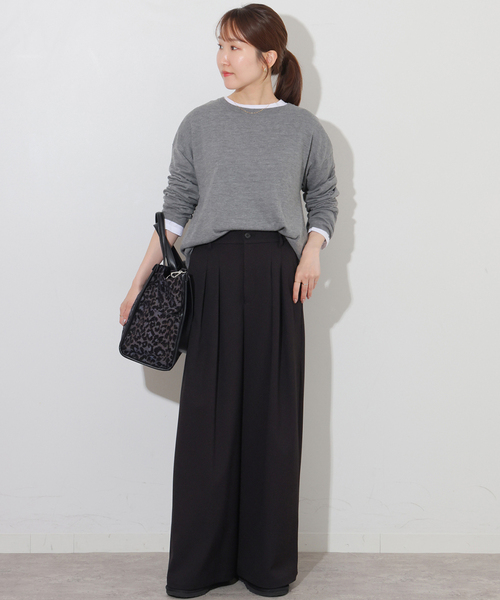 JOURNAL STANDARD relume（ジャーナルスタンダード　レリューム）の「ウォッシャブルサージストレッチタックパンツ（その他パンツ・レディース・ブラウン/チャコールグレー/ブラック・36/38）」の5枚目の写真