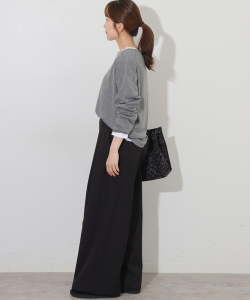 JOURNAL STANDARD relume（ジャーナルスタンダード　レリューム）の「ウォッシャブルサージストレッチタックパンツ（その他パンツ・レディース・ブラウン/チャコールグレー/ブラック・36/38）」の6枚目の写真