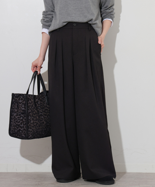 JOURNAL STANDARD relume（ジャーナルスタンダード　レリューム）の「ウォッシャブルサージストレッチタックパンツ（その他パンツ・レディース・ブラウン/チャコールグレー/ブラック・36/38）」の8枚目の写真
