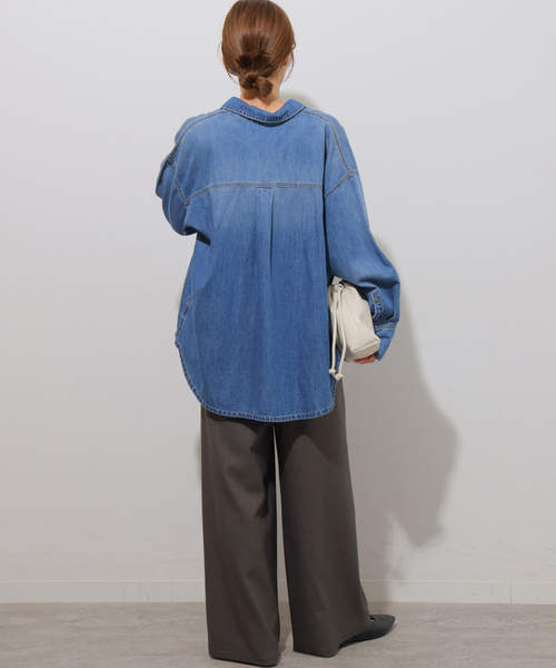 JOURNAL STANDARD relume（ジャーナルスタンダード　レリューム）の「ウォッシャブルサージストレッチタックパンツ（その他パンツ・レディース・ブラウン/チャコールグレー/ブラック・36/38）」の12枚目の写真
