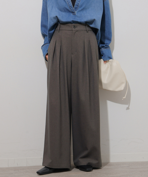 JOURNAL STANDARD relume（ジャーナルスタンダード　レリューム）の「ウォッシャブルサージストレッチタックパンツ（その他パンツ・レディース・ブラウン/チャコールグレー/ブラック・36/38）」の13枚目の写真