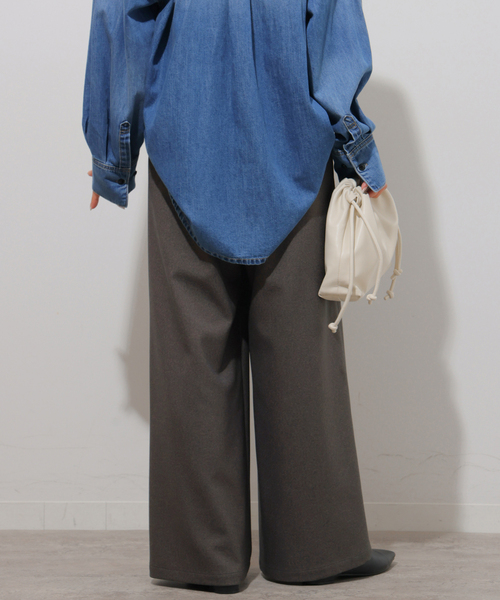 JOURNAL STANDARD relume（ジャーナルスタンダード　レリューム）の「ウォッシャブルサージストレッチタックパンツ（その他パンツ・レディース・ブラウン/チャコールグレー/ブラック・36/38）」の15枚目の写真