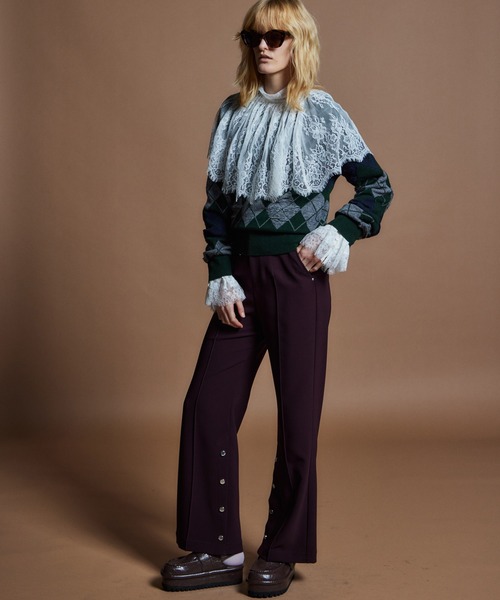 MAISON SPECIAL(メゾンスペシャル)の「【26WINTER PRE-ORDER】Drop-Stitch Argyle Knit/針抜きアーガイルニット(ニット/セーター・レディース・ダークグリーン/ネイビー/グレー・FREE)」の14枚目の写真