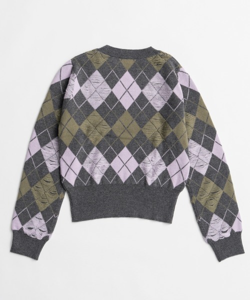 MAISON SPECIAL(メゾンスペシャル)の「【26WINTER PRE-ORDER】Drop-Stitch Argyle Knit/針抜きアーガイルニット(ニット/セーター・レディース・ダークグリーン/ネイビー/グレー・FREE)」の21枚目の写真